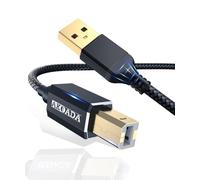 AkoaDa Câble d'imprimante USB - Câble scanner USB A vers USB B 2.0 - Pour imprimante HP, Canon, Dell, Epson, Lexmark, Xerox, Brother etc (Noir, 6.0m)