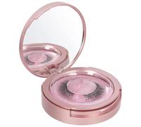 AKOAK 1 étui à cils, récipient de rangement rond avec miroir, étui vide de voyage pour femmes et filles, rose gold, Medium, Double couche