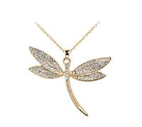 AKOAK 1 lot de collier tendance et créatif avec pendentif libellule incrusté de diamants