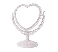 AKOAK 1 lot de miroirs cosmétiques simples et charmants en forme de cœur en plastique double face rotatif, miroir de commode léger et portable miroir de salle de bain chambre à coucher (quatre