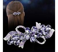 AKOAK 1 lot de pinces à cheveux en forme de fleur avec strass violets, accessoires pour cheveux doux, accessoires de bijoux pour femmes ou filles à porter au quotidien