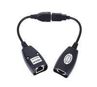 Akoak 2 pcs/lot Adaptateurs d'extension USB 2.0 mâle et femelle de rallonges sur Cat5/Cat5/E6 RJ45 réseau LAN Ethernet Repeater Câbles