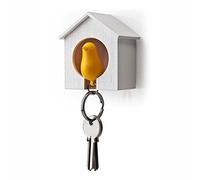 Akoak Blanc Mini nichoir et Yellow Bird Porte-clés, Bird est une Sécurité Sifflet