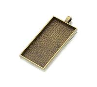 AKOAK Lot de 10 plateaux à pendentif rectangulaires en bronze antique 25 mm x 50 mm