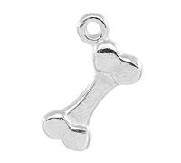 AKOAK Lot de 100 breloques en alliage argenté antique en forme d'os de chien pour fabrication de bijoux