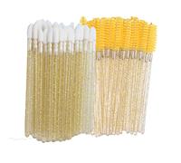 AKOAK Lot de 100 pinceaux à lèvres jetables pour maquillage, extensions de cils, rouge à lèvres (jaune)