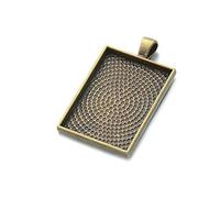 AKOAK Lot de 12 plateaux de pendentifs rectangulaires en bronze antique 25 mm x 35 mm pour fabrication de bijoux et breloques photo, cabochons et bijoux