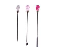 AKOAK Lot de 3 bâtons de mélange spéciaux pour manucure, sculpture des ongles, pointe de peinture, aiguille, cuillère de mélange, cuillère à mélanger, outils et fournitures pour ongles