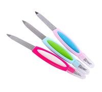 AKOAK Lot de 3 limes à ongles multifonctions en acier inoxydable pour peaux mortes