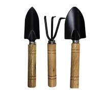 AKOAK Lot de 3 mini outils de jardin - Petite pelle / râteau / spatule - pour cultiver des plantes grasses en pot pour transplanter et creuser