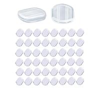 AKOAK Lot de 50 coussinets en caoutchouc anti-douleur pour boucles d'oreilles - 10 x 14 mm - Clip grenouille transparent et confortable - Coussin doux en silicone antidérapant - Accessoires pour