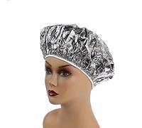 AKOAK Lot de 6 bonnets de douche imperméables en aluminium jetables isolés pour salon de beauté (argent)