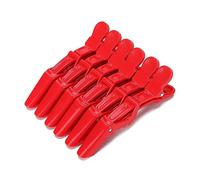 AKOAK Lot de 6 pinces crocodiles pour soins capillaires et coiffure Rouge