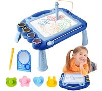 AKOFIC Ardoise Magique Grande avec Pieds, Tableau de Dessin Magnétique Effacable, Table Dessin Magique Enfant, Jouets Éducatifs Cadeau d'anniversaire pour Garçons Filles Bambin 3-6 Ans (Bleu)
