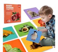 AKOFIC Carte Contraste Bébé, Carte d'Apprentissage Couleur Montessori, Flash à Contraste Élevé de Stimulation Visuelle pour Plus 12 Mois, Jouets d'Éveil Éducatifs Cadeau
