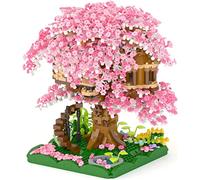 AKOGD Bloc de Construction de Sakura Arbre Maison, 2028 Pièces kit de Construction de Cabane dans Les Arbres, Mini Bricolage Botanique Artificielles Collection jeux de construction