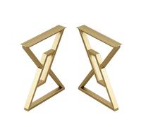 AKOGG Lot De 2 Pieds De Table Metal,Pied De Table Industriel en Fer,Pied De Table Basse en Fer,avec Protecteur De Sol Et Accessoires De Montage,pour Table A Manger,Table Haute,Plan De Travail,Noir/Or