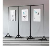 AKOGG Métal Présentoir sur Pied,Chevalet De Présentation avec roulettes,Support Pliable,Porte Affiche Multifonctionnel,pour Expositions d'art,Tableau Publicitaire(3pcs,100 * 180cm/39.4 * 70.8in)