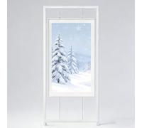 AKOGG Présentoir sur Pied,Panneau d'Affichage d'art Modulaire,Porte Affiche,Chevalet De Présentation avec roulettes,Support Pliable,pour Galerie, Studio & Événement(White,100 * 180cm)