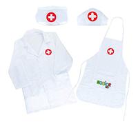 Akokie Jeux Enfant 3 Ans Deguisement Enfant Garcon Fille Enfants Costume Blouse Docteur Enfants Jeu d'Imitation Docteur Costume Blouse Blanche Cadeau Fille Garcon 3 4 5 Ans Deguisement Halloween