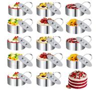AKOLAFE 14 Pièces Cercle a Patisserie 8 cm Emporte Piece Patisserie Moule Gateau en Acier Inoxydable 8cm Diamètre 4cm Haut pour Dessert Mousse Gâteau