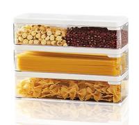 AKOLAFE 3 Pièces Boite Spaghetti Boîte de Rangement Pour Aliments 28x10x7 cm Conteneurs de Stockage de Nouilles PET Récipients en Plastique de Boite Rangement Cuisine pour Céréales Pâtes Collations