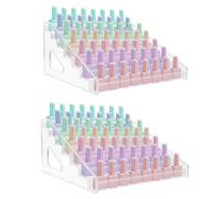 AKOLAFE Lot de 2 Présentoir de Vernis à Ongles 7 Couches Rangement Vernis a Ongle en Acrylique 168 Bouteilles Etagere Verni a Ongle Transparent pour Cosmétiques Parfum