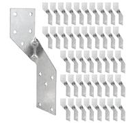 AKOLAFE Lot de 32 ancrages pour chevrons - 40 x 140 mm - Ancrage de pente à chevrons - Charge lourde : 350 kg - En métal galvanisé Sendzimir - Pour bois (16 x gauche, 16 x droite)