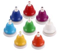 AKOLAFE Lot de 8 clochettes de bureau diatoniques en métal à 8 notes colorées pour réception, appel, jeu d'instruments de musique pour la famille, le restaurant et plus encore