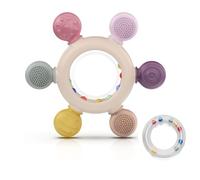 akolik Anneau de Dentition pour Bébé, Hochets de Dentition en Silicone Jouet de Dentition, Accessoires d'Allaitement Sans BPA pour Bébés de 3-6 6-12 Mois Autistes, Cadeaux pour Enfant