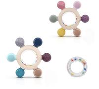 akolik Anneau de Dentition pour Bébé, Hochets de Dentition en Silicone Jouet de Dentition, Accessoires d'Allaitement Sans BPA pour Bébés de 3-6 6-12 Mois Autistes, Cadeaux pour Enfant