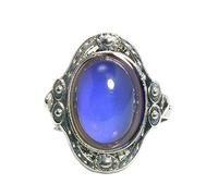 AkoMatial Fashion Bagues Vintage Unisexe Changement de Couleur Bague Réglable Réglable Température Réglable - Argent