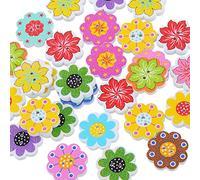 AkoMatial Lot de 50 boutons en bois octogonaux pour travaux manuels, scrapbooking, couture, accessoires de couture