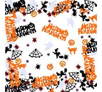 AKONE Confettis d'Halloween, décoration de table à disperser, 30 g/600 pièces, décoration d'Halloween, chauve-souris, araignée, sorcières, citrouilles, étoiles, fantôme, décoration d'Halloween (C)
