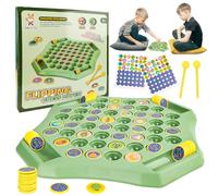 AKONE Flip Chess Memory, 2 à 4 joueurs, jeu d'échecs, flip board, jeu de mémoire pour enfants, jeu de mémoire, jeu Montessori, jeu de société familial, jouet éducatif