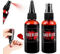 AKONE Lot de 2 faux sang pour Halloween - 60 ml - Pour le carnaval, le cinéma, le théâtre, le malheur et les blessures simulées (lavables et sûrs)