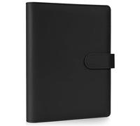 AKONEGE Classeur A5 en cuir synthétique avec fermeture magnétique à 6 anneaux pour papier de remplissage A5, carnet rechargeable, planificateur budgétaire pour entreprise, journal de voyage, travail