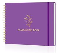 AKONEGE Livre de comptabilité pour petites entreprises et usage personnel, carnet de suivi des dépenses horizontales pour la comptabilité, les revenus et les dépenses financiers, 25,9 x 20,3 cm