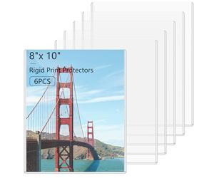 AKONEGE Lot de 6 protections rigides en plastique transparent pour impression d'art, impressions, autographes, photographies, certificats de naissance - 20,3 x 25,4 cm