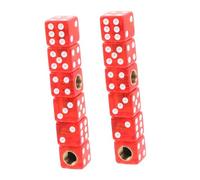 AKOOSY 10 Pièces Bouchons Valve Pneus Style Dés Transparents Rouge Bouchons Étanches Poussière pour Voiture Couvre Vents de Valve Durables et Résistants Aux Fuites