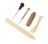 AKOOSY 10 Pièces Kit Reliure avec Aiguilles à Œil Fil Ciré Lin Plioir Plastique et Poinçon Outil Fait Main pour Bricolage et Couture
