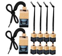 AKOOSY 10 Pièces Lot de Flacons Diffuseurs Verre pour Voiture Pendentifs Suspendus Vides Rechargeables Décorations pour Rétroviseur avec Diffuseur Dhuile Essentielle