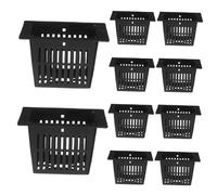 AKOOSY 10 Pièces Lot de Paniers de Plantation Carrés pour Culture Hydroponique Pots de Racines Verts avec Drainage Uniforme Outils pour Plantes Aquatiques et Jardinage sans Sol