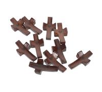 AKOOSY 10 pièces Mini Croix Bois Noire de Noyer Petite Croix Portative Sculptée Main Décoration Religieuse pour Prière Méditation Église et Maison
