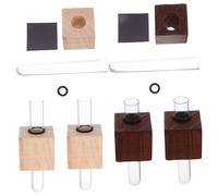 AKOOSY 10 Pièces Mini Magnetic Wooden Test Tube Vase With Plastic Tubes For Kitchen Refrigerator Plant Display Space-saving Natural Touch Home Decor