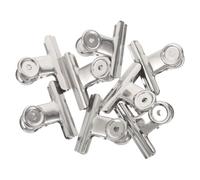 AKOOSY 10 Pièces Pince Métallique de Reliure Suspendue 63mm en Métal | Finition Argentée, Retrait Facile et Format Compact, Surface Lisse Résistante aux Rayures, pour Salles de Bains