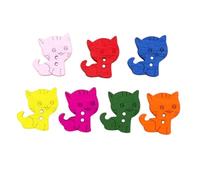 AKOOSY 100 pièces Boutons Bois Colorés Motif Chat Boutons pour Couture DIY Accessoires Décoratifs Assortis pour Vêtements et Artisanat