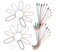 AKOOSY 100 Pièces Chaînes à Billes Métalliques pour Pendentifs Sapin de Noël Chaînes Porte Clés et Étiquettes Décorations Noël Mixtes pour Bijoux et Accessoires Festifs
