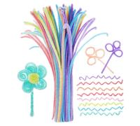 AKOOSY 100 pièces Chenille Macaron Fil Torsadé Doux Bâtons Fuzzy pour Bricolage Créatif Garçon Fille