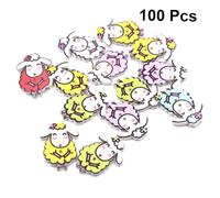 AKOOSY 100 pièces Lot de Boutons Décoratifs à Base Blanche Forme Mouton Mignon Accessoires de Couture Créatifs pour Loisirs Manuels Kit Créatif pour Customisation et Décoration